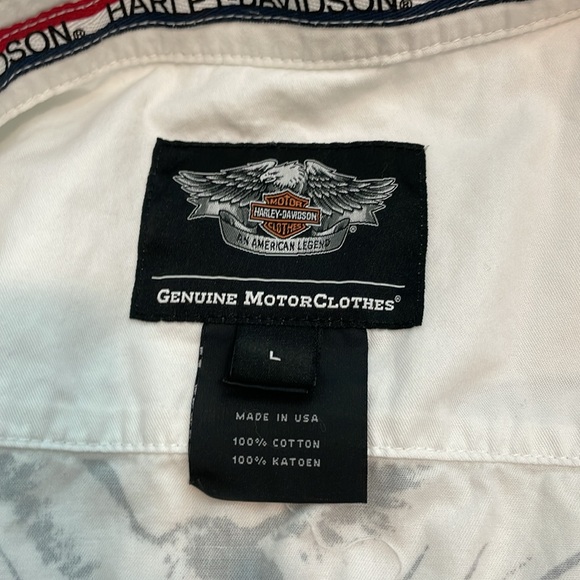 Harley Davidson white size Large button down shirt - Picture 3 of 6
